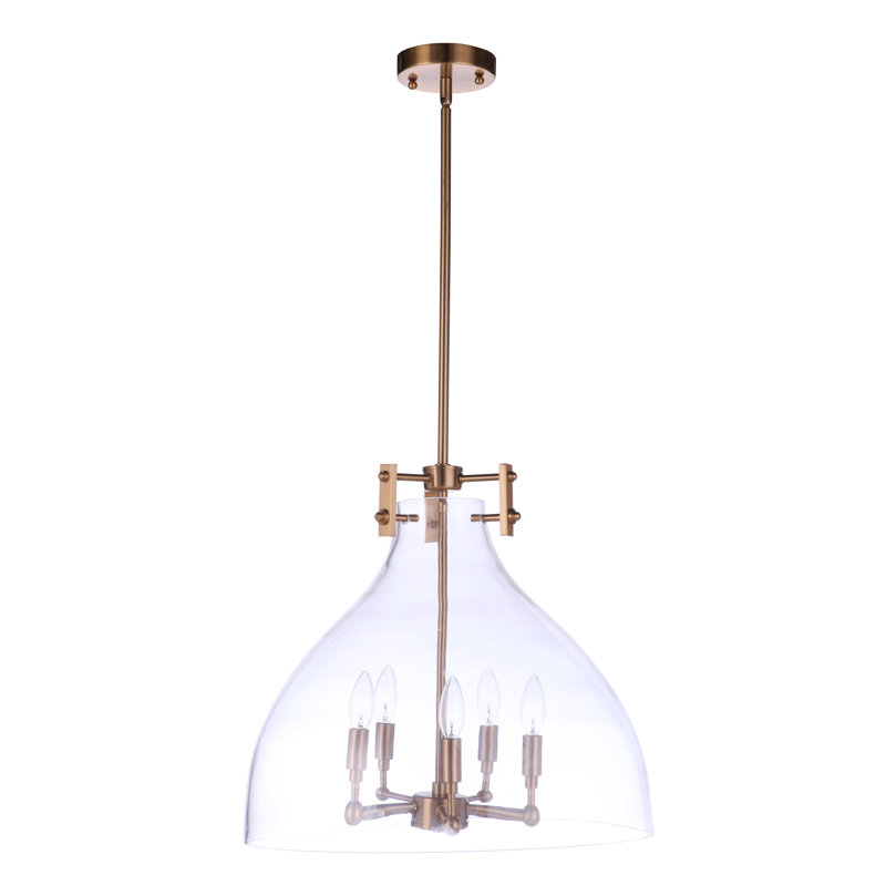 Clayford 5 - Light Dome Pendant, Satin Brass