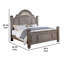 Grand lit Recus, détails floraux sculptés, tête de lit arquée, bois gris-117559478