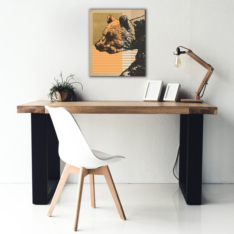Toile épique «Gold Geometric Bear 1» par Alonzo Saunders, 20 po x 24 po, H 24 po x l 20 po