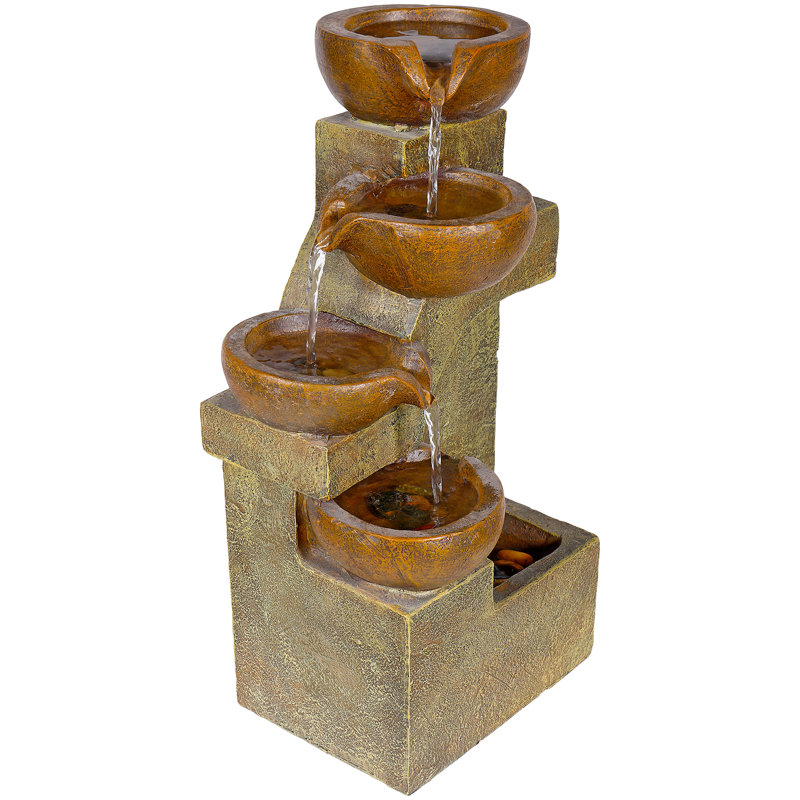 Fontaine d'extérieur en résine à 4 niveaux