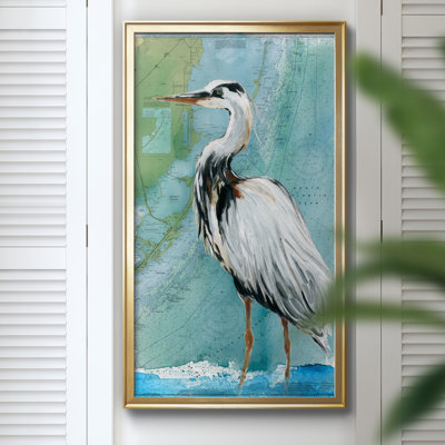 Biscayne Bay Crane - peinture sur toile encadrée