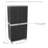 Storage Cabinet with 3 Adjustable Shelves and 4 Windows - Charcoal