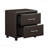 Dark Brown PVC 2-Drawer Nightstand, 1pc Contemporary Design with Silver Tone Bar Pulls & Faux Leather Upholstery