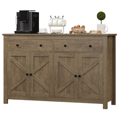 Zosia 55.1" Modern Sideboard Buffet, Credenza Storage Cabinets, Adjustable Shelves