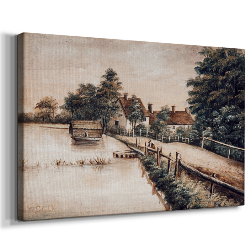 «Vintage Landscape -DCCCL XXV» sur toile, Toile tendue, H 19 po x l 28 po x P 1,5 po