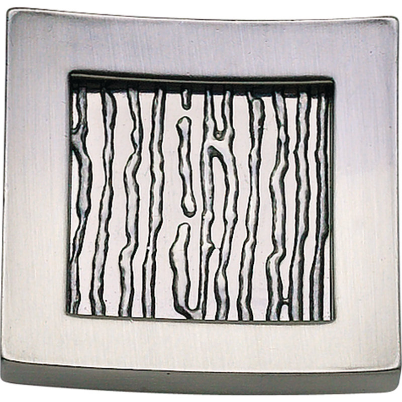 Primitive 1 1/2" Length Square Knob, Brushed Nickel