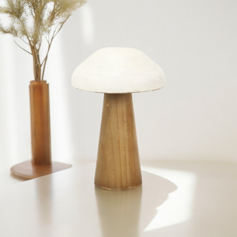 Miakota Forest Mushroom Table Decor - Brown, 9" H x 6" W x 6" D