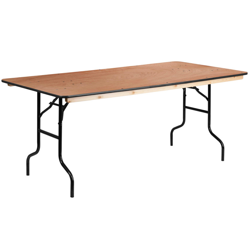 Marcott Rectangular Wood Folding Event Table, 30" H x 72" L x 36" W