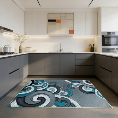 Swirl Pattern Area Rug, Soft And Lightweight, Suitable For All Seasons, Easy To Maintain And Easy To Clean, Machine Washable Carpet Floor Mat, Suitable For Living Room, Bedroom, Hallway, Balcony, Office, Room Decor, Home Decor, Outdoor Decor