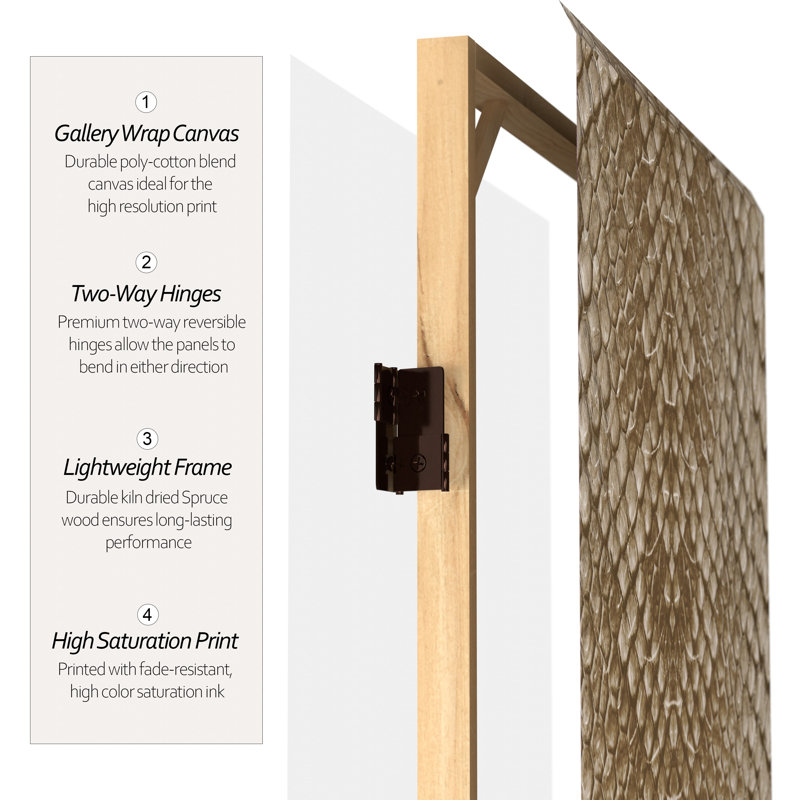 47.25'' 3 - Panel Folding Room Divider, Tan