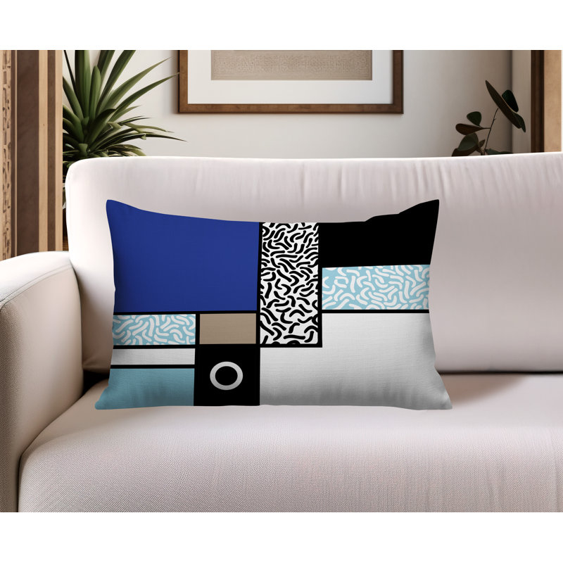 Coussin lombaire réversible intérieur / extérieur Plexa, Rectangle H 14 po x l 20 po, Bleu marine