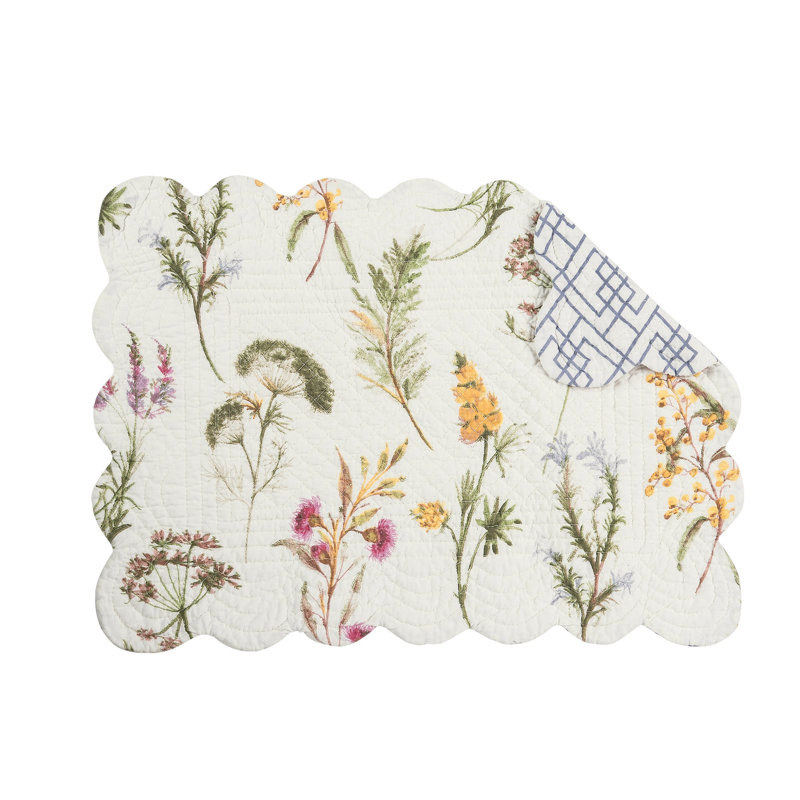 Egremt Cotton Floral Rectangle Placemat