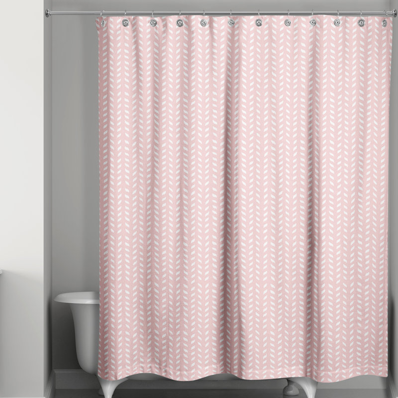 Rideau de douche Hyrup, Rose / blanc