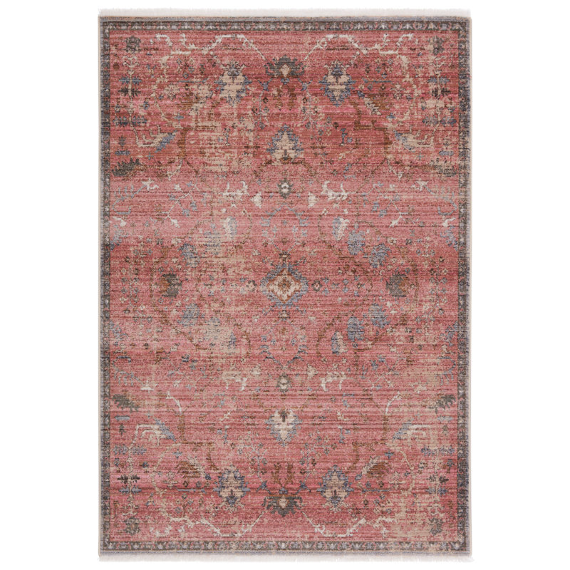 Tapis oriental rose / gris / beige Finnuala, Rectangle 8 pi x 10 pi 6 po