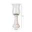 Dianella Antique White Natural Stone Hurricane Candle Holder, Glass Tabletop Candlestick Holders-211233253