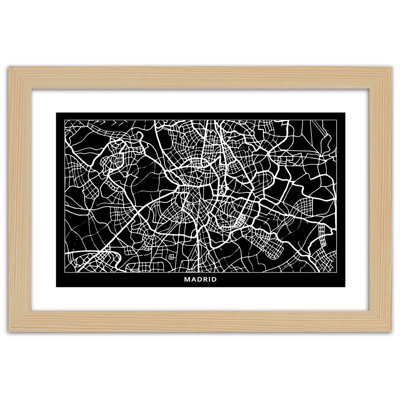 City Map Of Madrid - Single Picture Frame Print