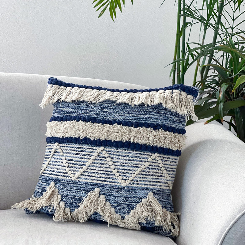 Montego Fringed Cotton Pillow Cover