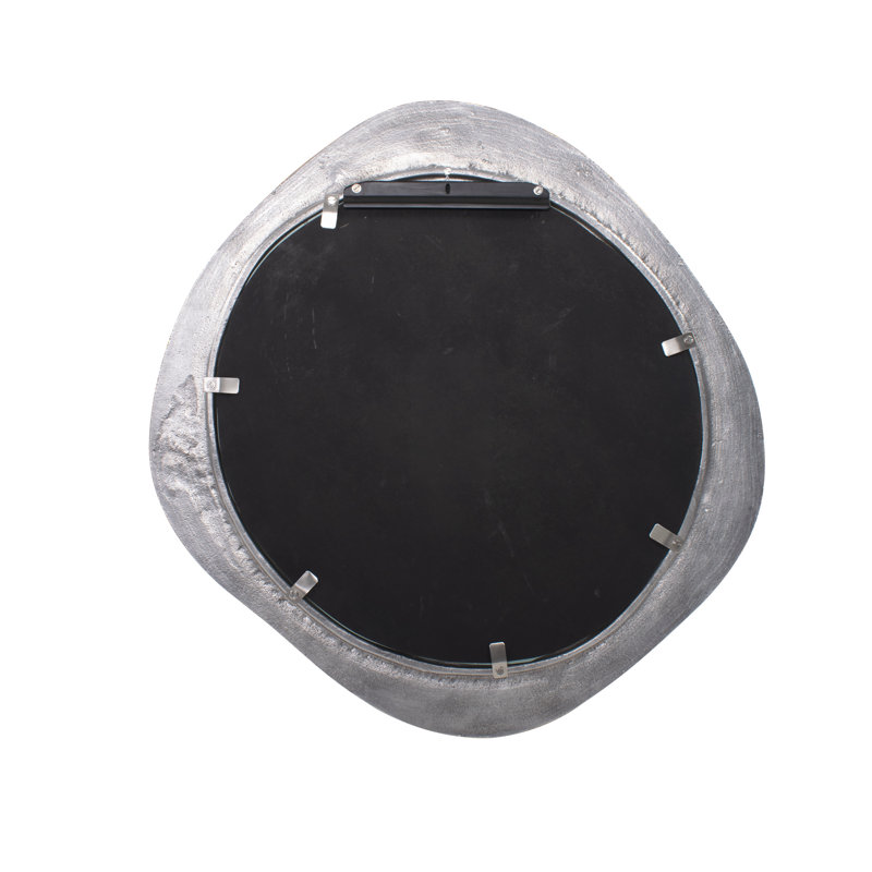 Martine Abstract Cast Iron Mirror in Silver