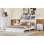 Queen Size Vintage Platform Bed,With Storage Headboard And Charging Station
