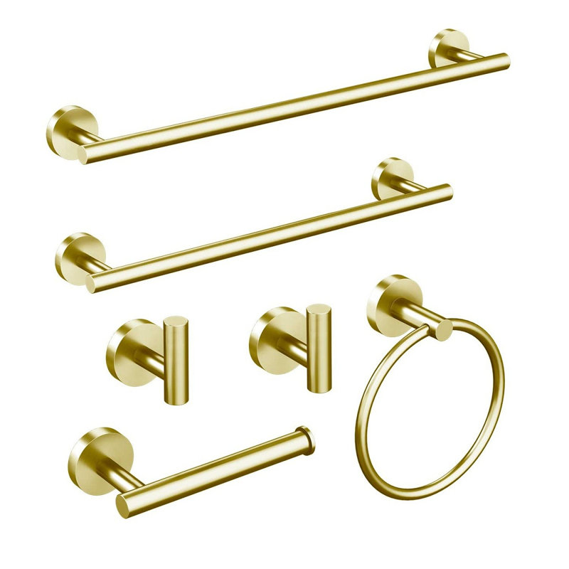 Ensemble de quincaillerie de salle de bain 6 pièces, Or