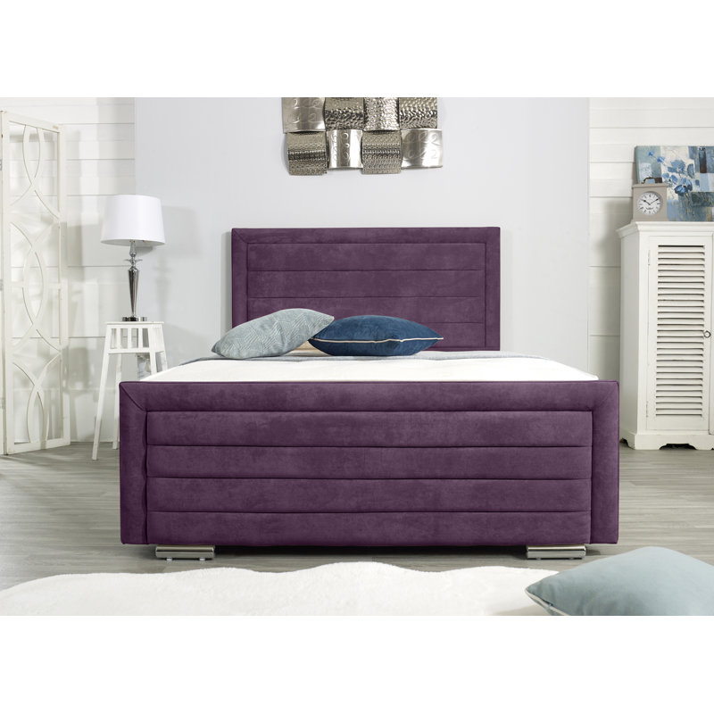 Frazee Upholstered Bed Frame, Double (4'6), Purple