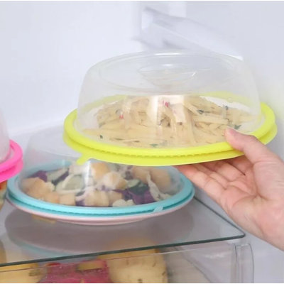 Ensemble de 2 couvercles pour assiettes à micro-ondes en plastique avec couvercle anti-éclaboussures 8 po