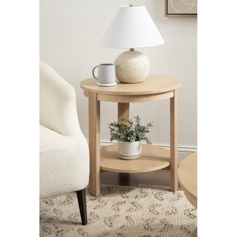 Table d'appoint Aamnah, H 24 po x l 22 po x P 22 po, Bois beige