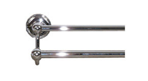 Edwardian Bath Double 32 1/2" Wall Mounted  Towel Bar, Polished Chrome