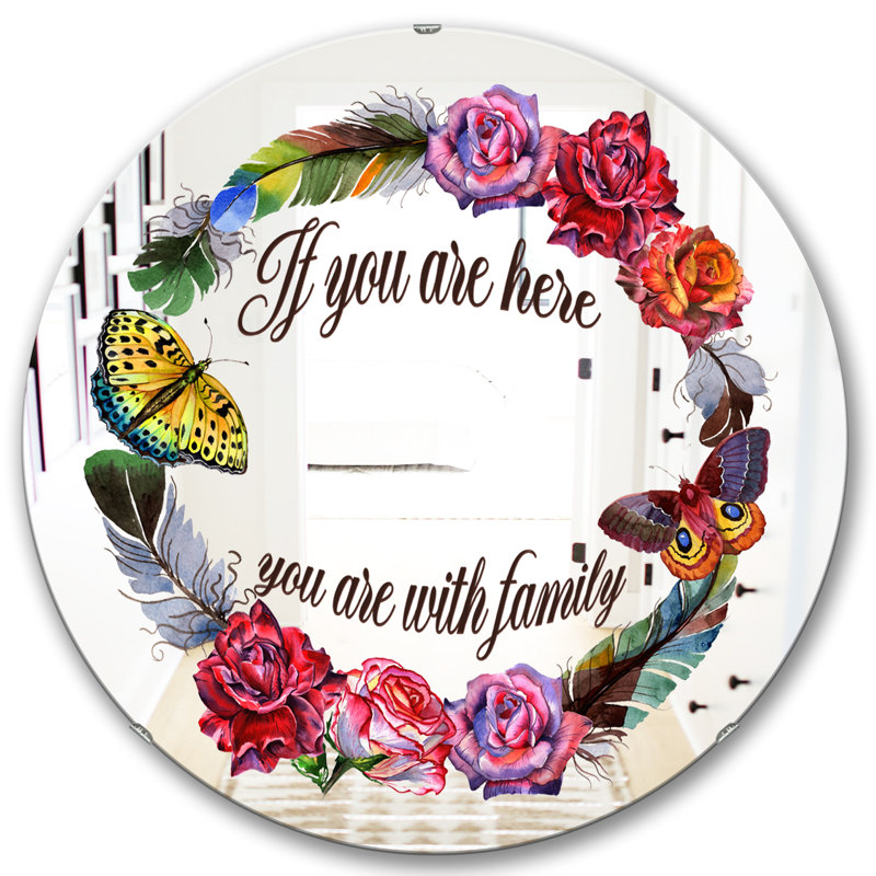 Miroir d'appoint «You Are with Family», H 31,5 po x l po