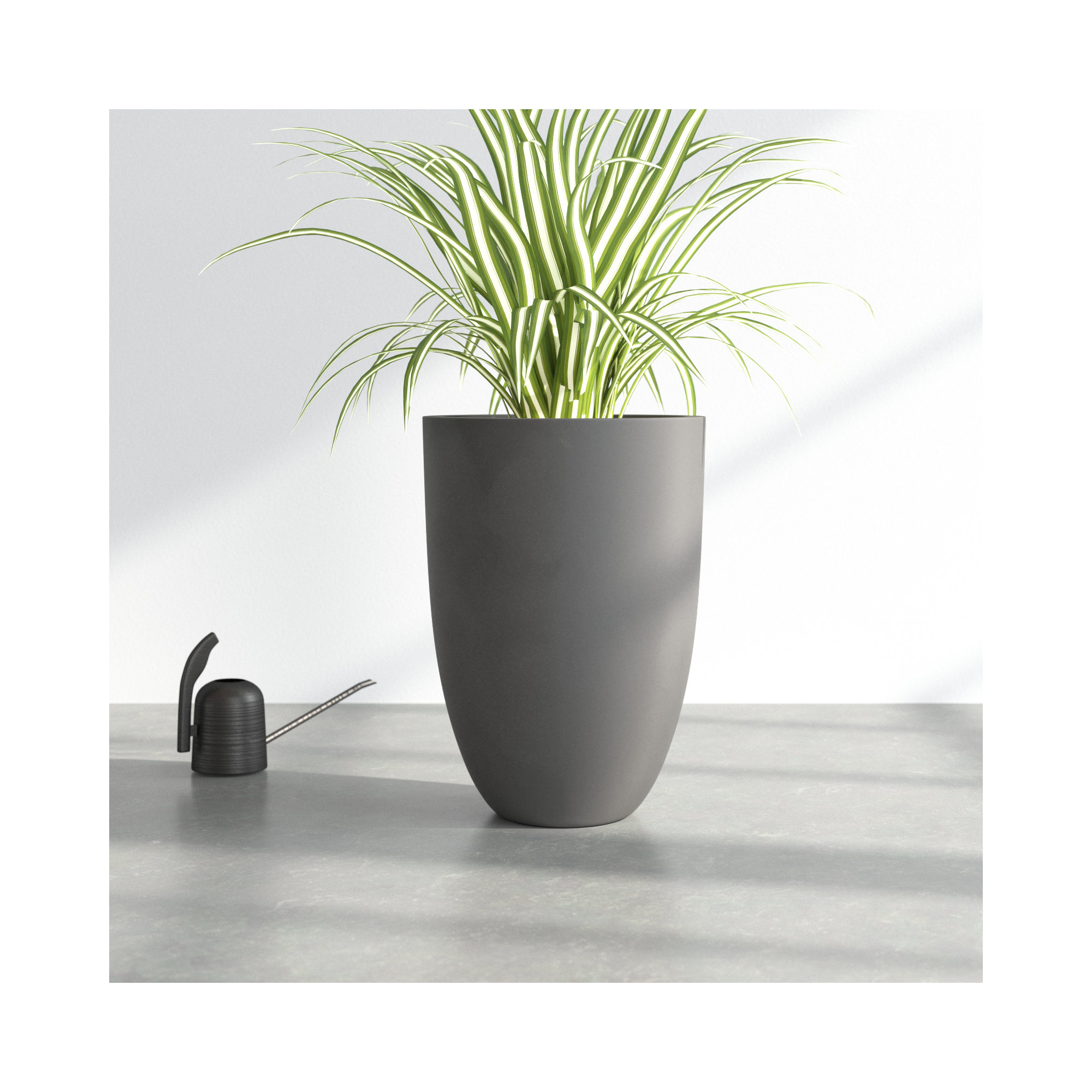 Elbe Handmade Pot Planter, 21.75" H x 16" W x 16" D, Gray