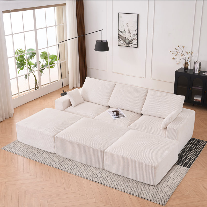 Canapé modulaire Boneless, Beige / Blanc