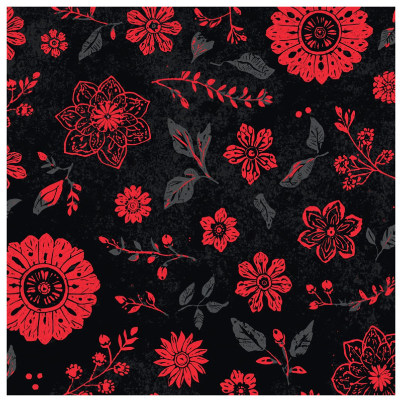Rideaux de douche rouges à motif floral très longs, 70in W x 93in H