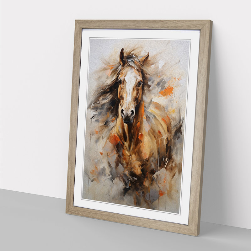 Horse Gestural Art - Framed Print, 46cmH x 34cmW
