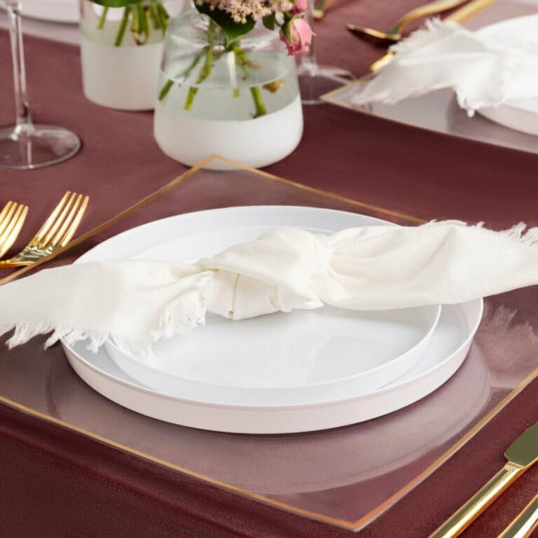 Assiettes à salade en plastique blanc 8 pouces, 100