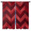 Rideaux de fenêtre à chevrons rouges avec texture de bois et voilage - 2 panneaux
