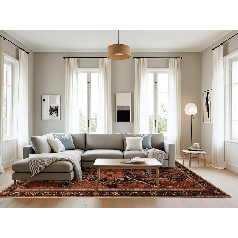 Tapis brun lavable à la machine, Rectangulaire 8 pi x 12 pi