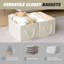 Ensemble de 3 paniers de rangement - Organisateur de garde-robe pliable en tissu, grand, ivoire blanc beige, garde-robe de chambre à coucher