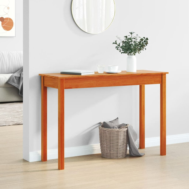 Solid Wood Console Table, 75cm H x 110cm W x 40cm D, White