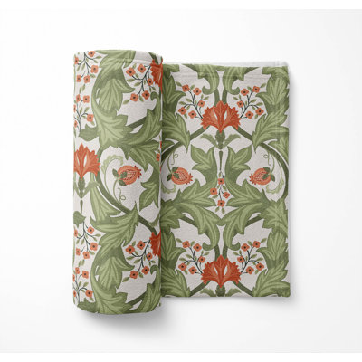 Ogee Leaf Ultra Plush Velveteen Fleece Blanket