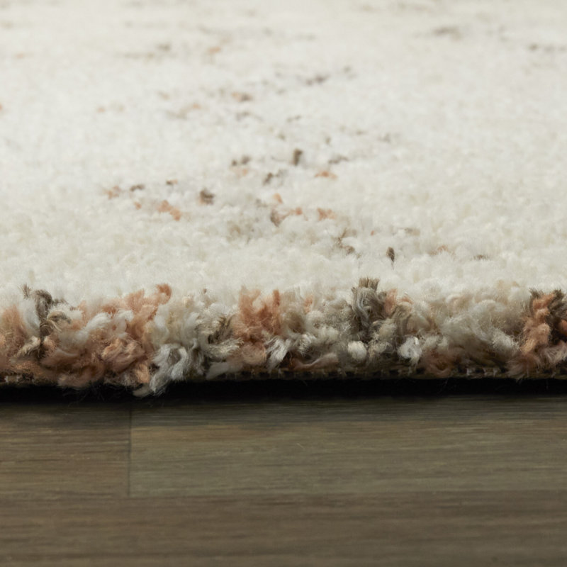 Tapis blanc / brun Frahm, Rectangle 5 pi 3 po x 7 pi