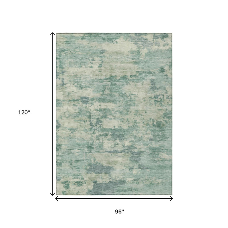 Tapis extérieur lavable abstrait bleu sarcelle 8 pi x 10 pi bleu turquoise et turquoise