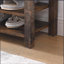 Un banc de rangement à chaussures réglable en hauteur en bois d'hévéa naturel comprend un siège confortable, un espace de rangement dissimulé et de grands compartiments de rangement-1776666158
