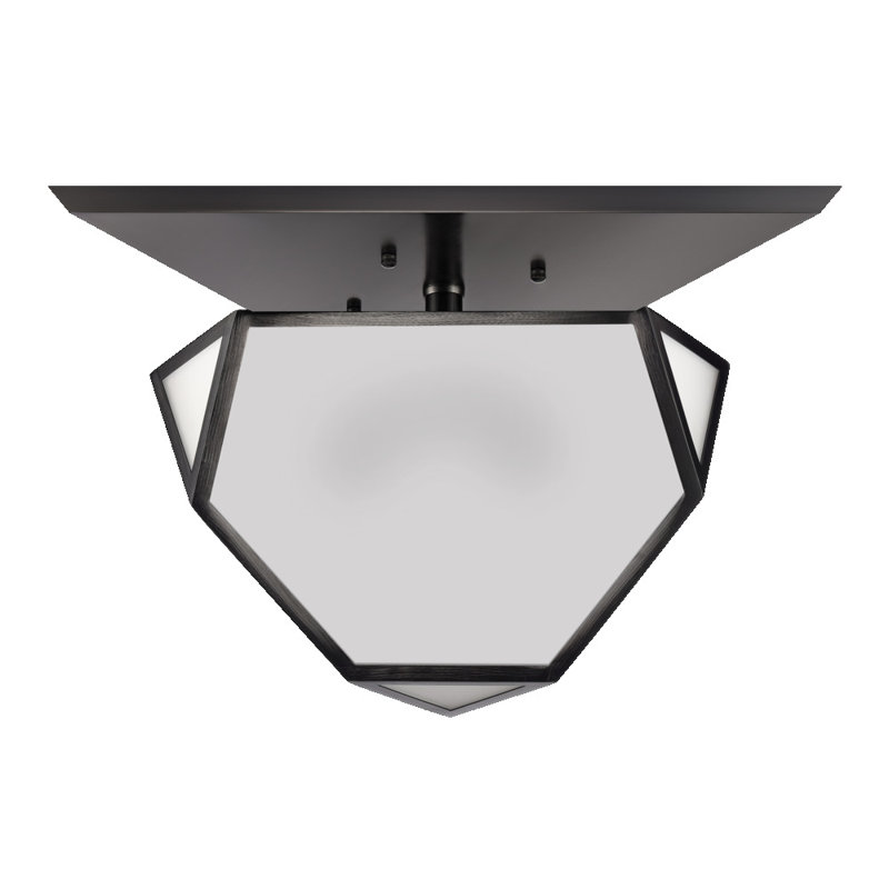 3-Light 21" Architectural Glass Semi-Flush Mount