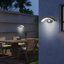 Matte Black 10 cm H Hardwired Integrated LED Outdoor Armed Sconce