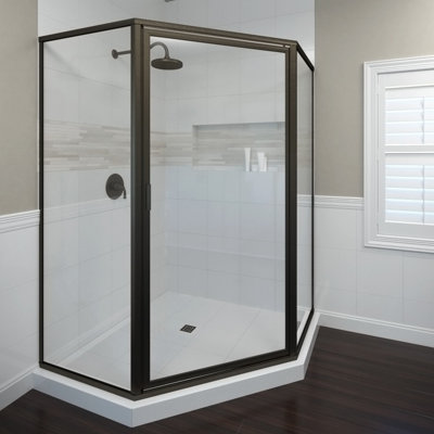 Deluxe 61.5'' W 68.625'' H Framed Neo-angle Reversible Shower Enclosure