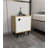 Modern Nightstand with Wooden Legs, Oak & White Finish, 17.7 x 25.6 x 13.8 Inches | 100% Melamine Coated Particle Board, Thickness: 0.7 Inches | Multiple Shelves for Storage, Perfect for Bedroom & Living Room