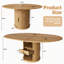 Table de salle à manger extensible ovale avec rangement à 2 niveaux et base piédestal, pour 4 à 6 personnes-1651921005
