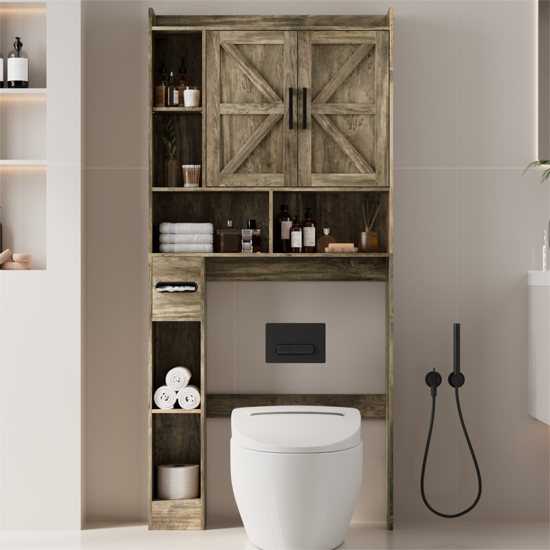 Hironobu 67.7'' H Freestanding Over the Toilet Storage, Bathroom Storage Cabinet, White