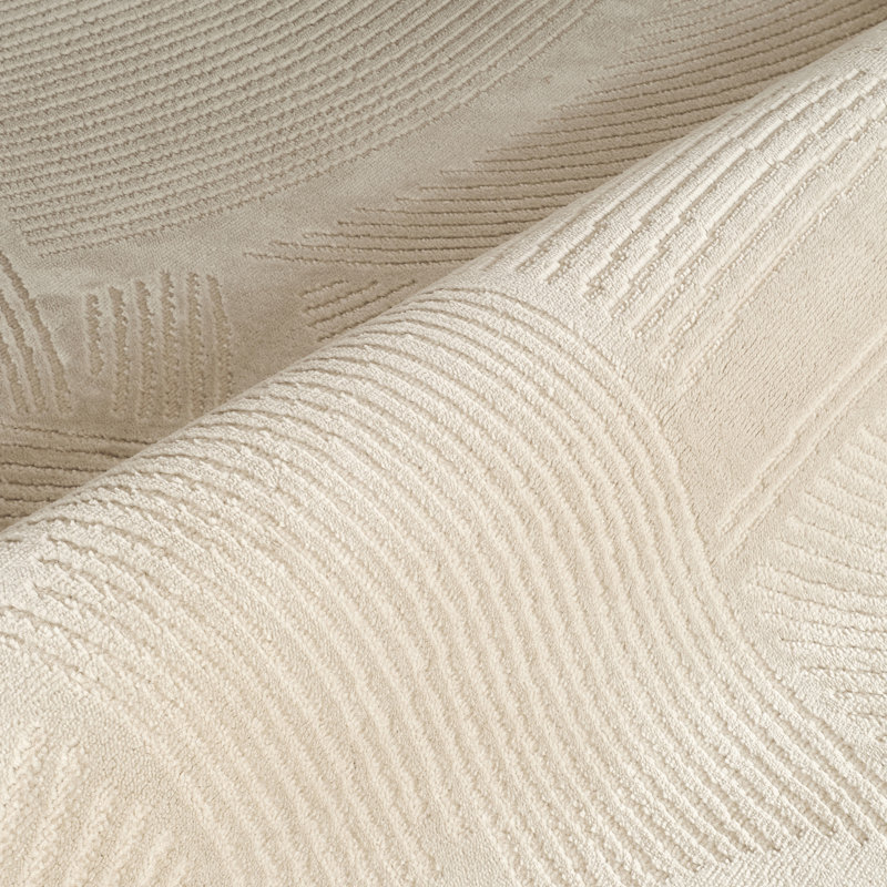 Tapis beige à motif de coups de pinceau beige ZEN120A Abani Zen, 5 pi 3 po x 7 pi 7 po