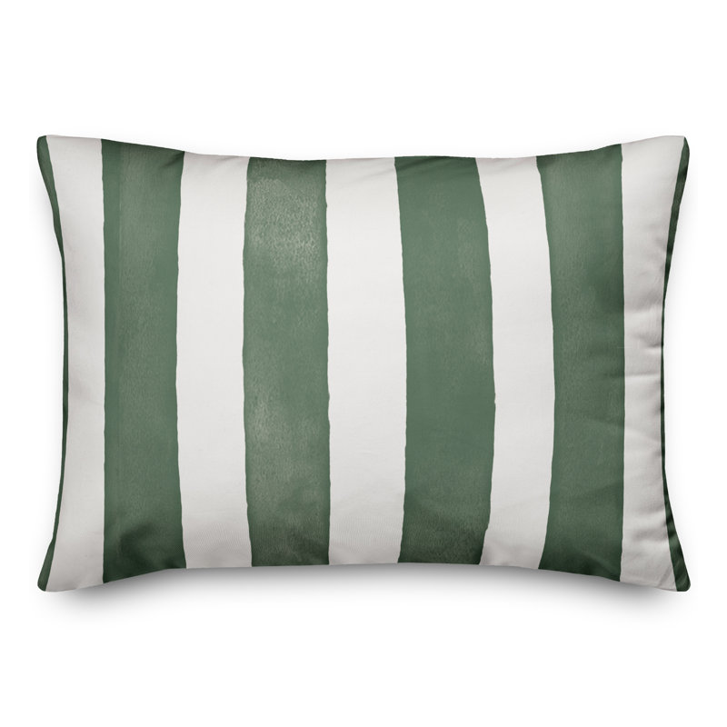 Striped Outdoor Throw Pillow, Gray